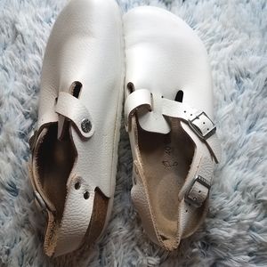 Birkenstock Tokio Leather White Clogs Size  L9 M7